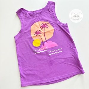 Toddler Girls' Palm Scenic Knit Graphic Tank Top - Cat & Jack Purple 2T